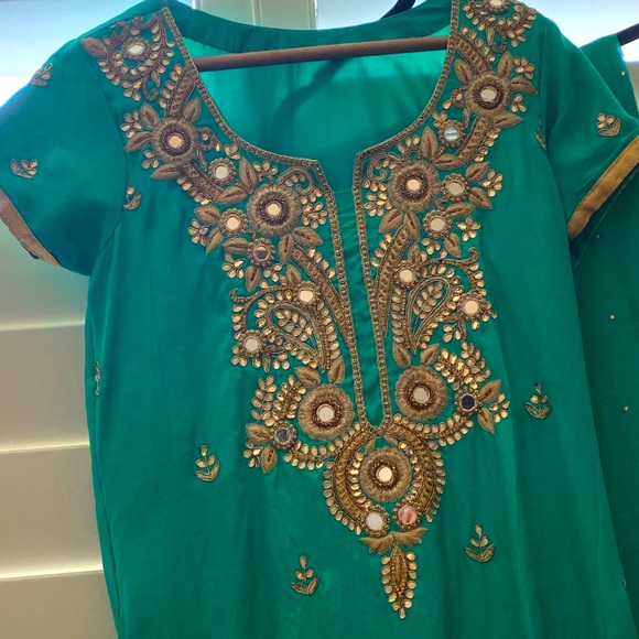 Teal Indian gown. Gently used. - Picture 1 of 1